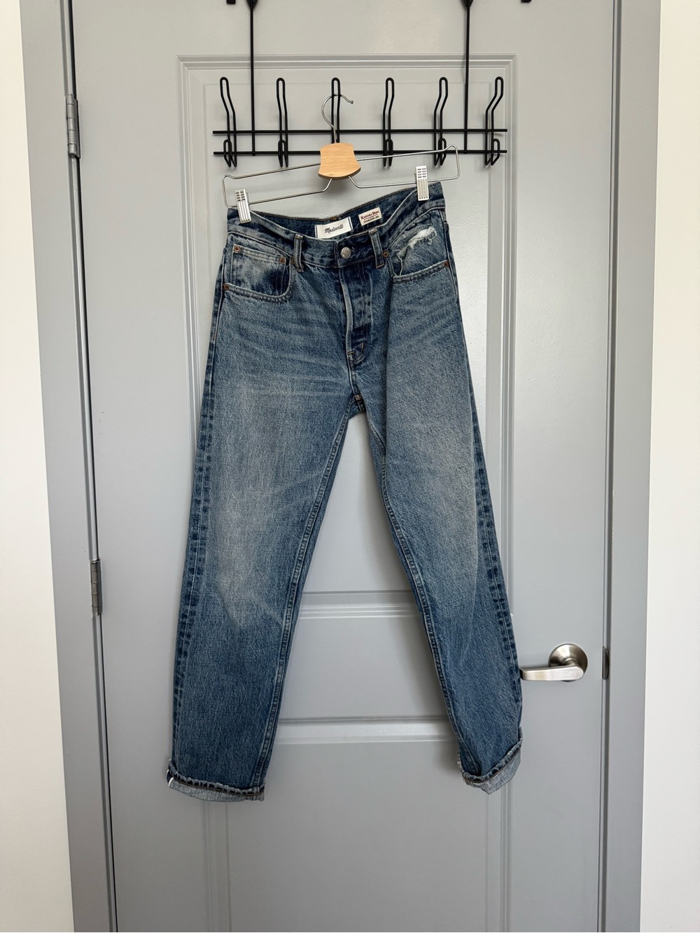 Madewell x Kaihara Selvedge Denim Dean Easy Straight Jean in Millington - Picture 7 of 10